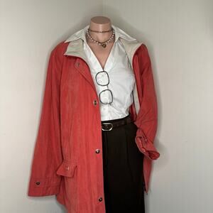 XL Pink Womens Casual Insulated Light Weight Parka Coat Mid Length Zip Up Jacket